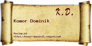 Komor Dominik névjegykártya